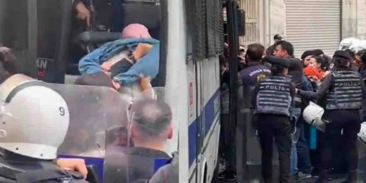 İsrail ile ticarete karşı çıkan gençler İstiklal Caddesi'nde gözaltına alındı