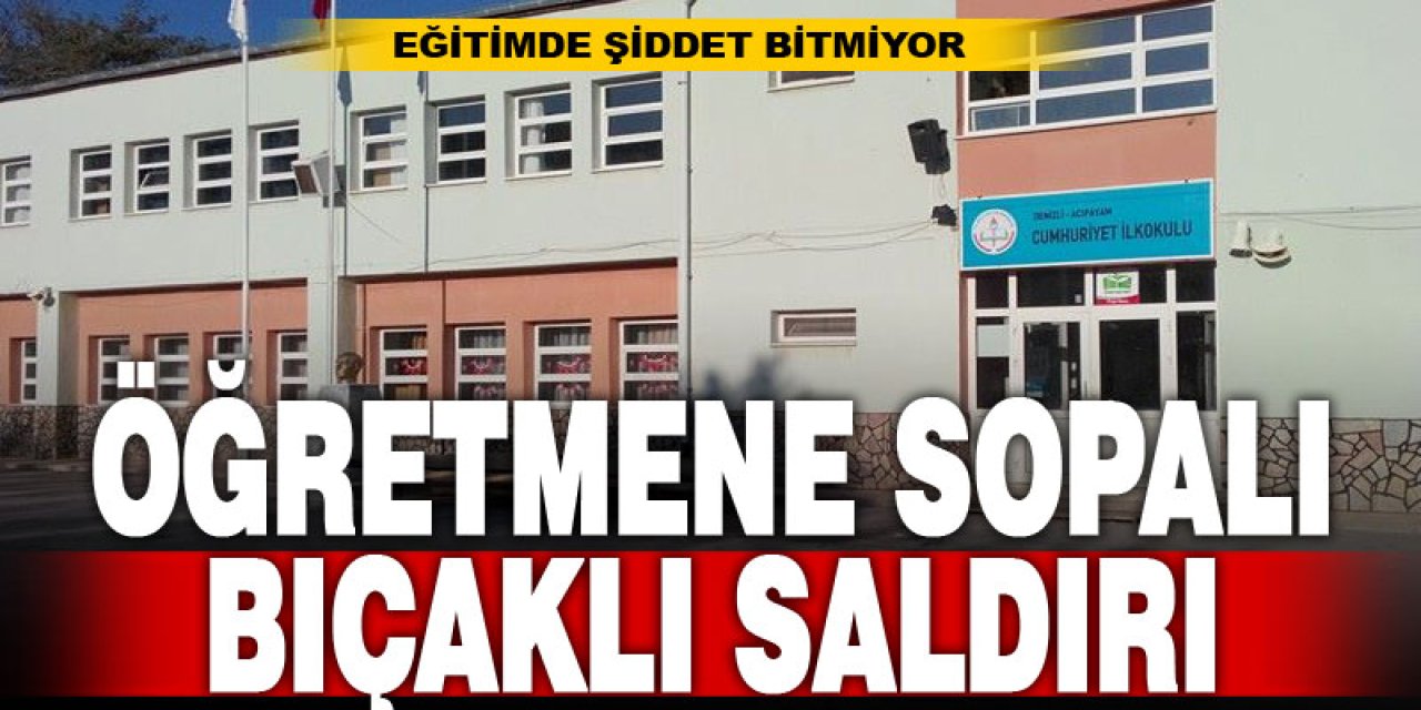 Öğrencilerin topunu kesen işçi öğretmene sopayla saldırdı